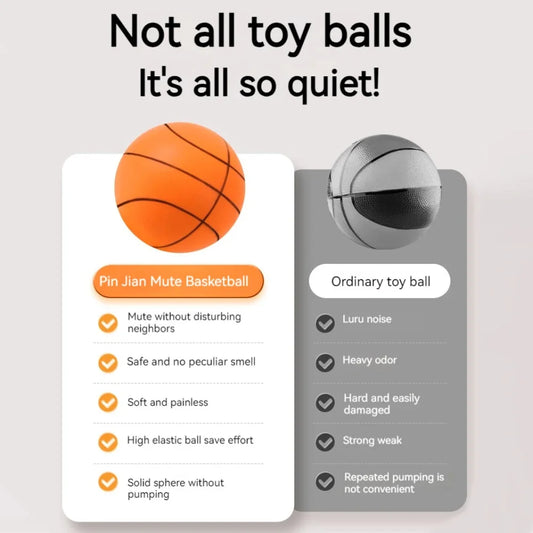 Foam Basketball – Silent Mute Ball for Kids Indoor Play, Safe Soft Squeezable Toy