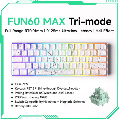 Akko MonsGeek FUN60 Mechanical Keyboard – 60% Compact Gaming Keyboard with Magnetic Switch & ARGB Lighting