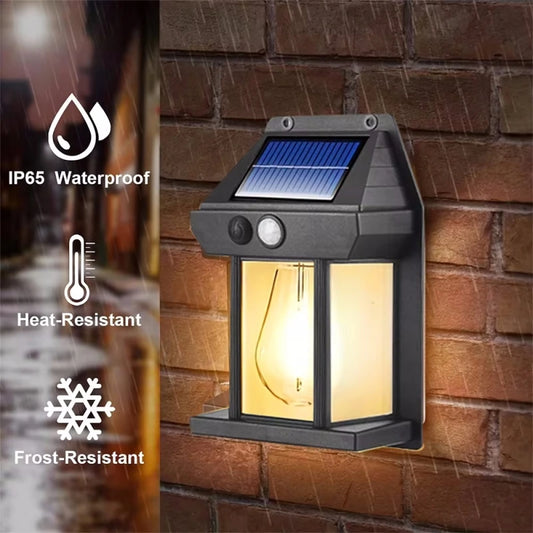 Solar Wall Light Outdoor Waterproof – Warm LED Fence Lamp for Garden, Pathway & Yard Decoration