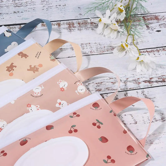 EVA Wet Wipes Bag – Portable Baby Wipes Pouch with Flip Cover & Snap-Strap Holder Case