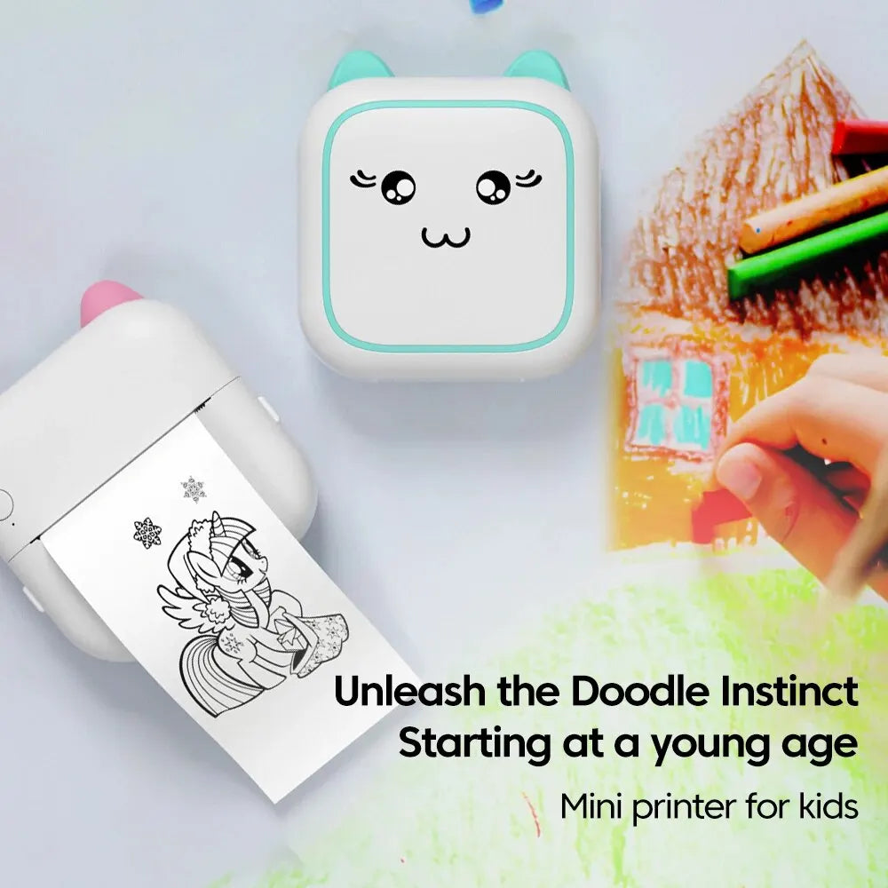 Portable Mini Thermal Photo Printer – Rechargeable Bluetooth Label Printer for Text, Photos & Symbols