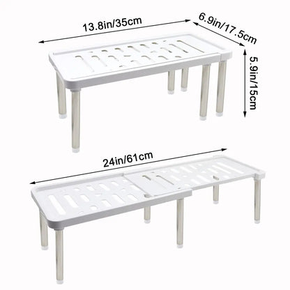 1Pc Retractable Shelf Multifunction Storage Rack – Household Organizer for Kitchen Seasoning Bottles & More