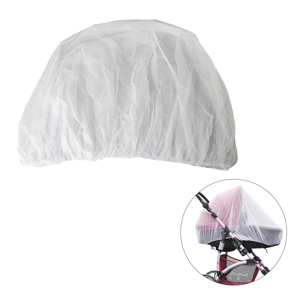 Baby Mosquito Net for Stroller Durable Polyester Infant Net Elastic Edging Fits Most Strollers Protection from Insects