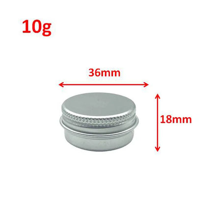 10-Pack Silver Aluminum Screw-Top Tins – Round Containers for Candles, Spices, Gifts