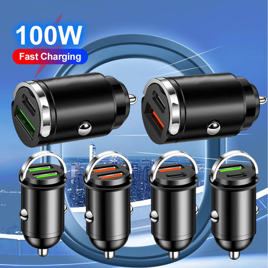 Mini PD USB Car Charger – Type-C Fast Car Charger with QC3.0 for iPhone, Samsung, Xiaomi & Huawei