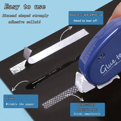 Double-Sided Adhesive Roller – Scrapbook Tape Runner for Crafts, Journaling & School Supplies