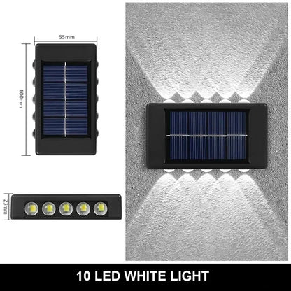 Solar Outdoor Wall Light 12 LED Waterproof Garden Light Courtyard Balustrade Decorative Atmosphere Lamp Down Luminous Solar Lamp