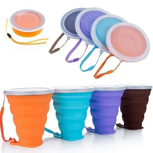 Folding Silicone Travel Cup – 200ml BPA-Free Collapsible Water Cup for Outdoor Coffee, Camping, and Kitchen Use