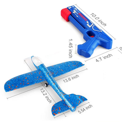 12.2" LED Foam Airplane Launcher Toy – Outdoor Flying Glider Catapult Gun for Kids Boys Birthday Gift