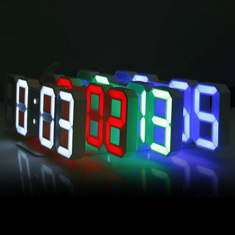 3D LED Digital Alarm Clock – Wall & Desk Clock with Temperature Display for Home & Office