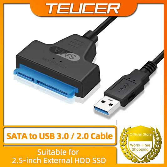 SATA to USB 3.0 Cable Adapter – USB 3.0 to SATA III for 2.5" HDD & SSD Hard Drive Data Transfer