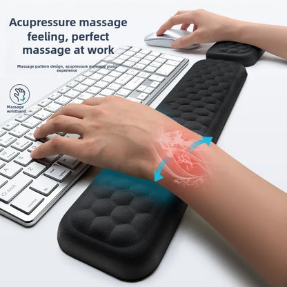 Ergonomic Memory Foam Keyboard & Mouse Wrist Rest – Office Typing Support Pad for Comfortable Wrist Protection