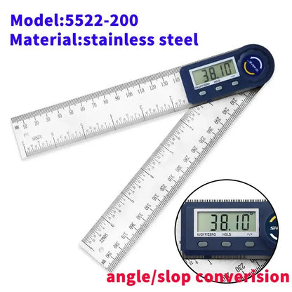 Shahe 0-200/300mm Digital Protractor Angle Ruler – Electronic Goniometer Measuring Tool