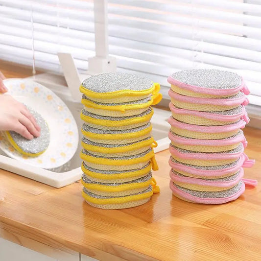Double-Sided Dishwashing Sponge – Reusable Kitchen Scrubber for Pots, Pans & Plates (10/20/50PCS)