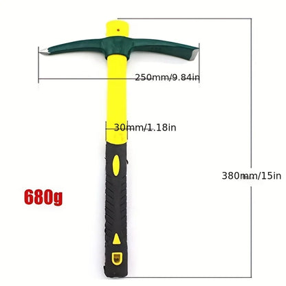 Forged Garden Pick-Axe – Fiberglass-Handle Tool for Weeding, Soil Loosening & Camping