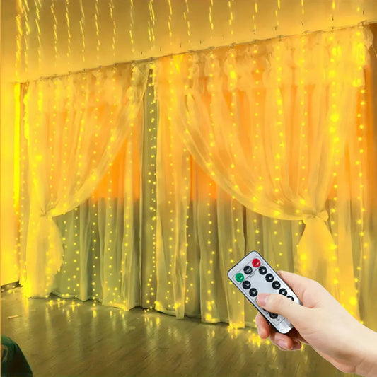 USB Curtain String Lights – 8 Modes LED Fairy Light Garland for Christmas, Halloween, Weddings & Home Decoration