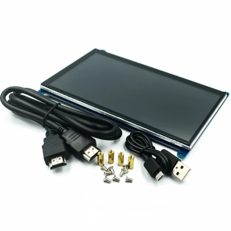 7 Inch Raspberry Pi 4/3/2/B/B+/A+ Monitor 1024x600 IPS 5-Points Capacitive Touchscreen Drive Free HDMI Display For Win 7/8/10