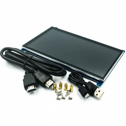 7 Inch Raspberry Pi 4/3/2/B/B+/A+ Monitor 1024x600 IPS 5-Points Capacitive Touchscreen Drive Free HDMI Display For Win 7/8/10
