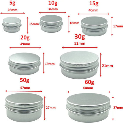 10-Pack Silver Aluminum Screw-Top Tins – Round Containers for Candles, Spices, Gifts