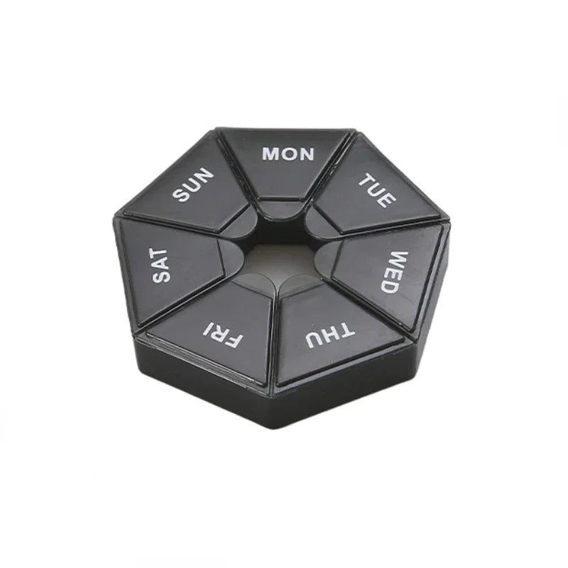 منظم حبوب صغير لمدة 7 أيام – علبة حبوب أسبوعية صغيرة محمولة للسفر والفيتامينات والأدوية