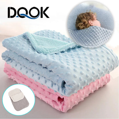Baby Thermal Soft Fleece Blanket – Newborn Winter Swaddle Wrap Cotton Quilt