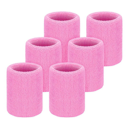 6pcs Sports Wristbands – Moisture-Wicking Sweat Absorbing Wrist Guards for Tennis, Basketball & Running