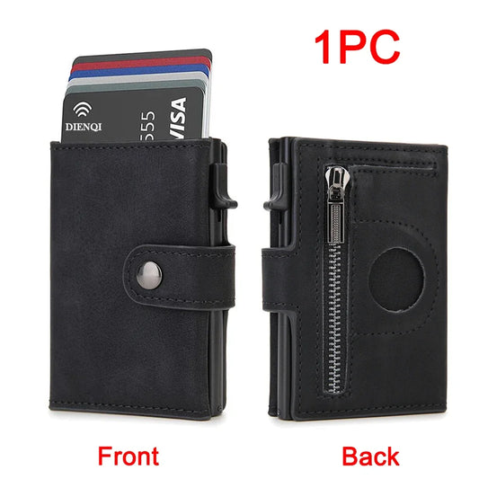 RFID Carbon Fiber Wallet with AirTag Pocket – Luxury Slim Credit Card Holder for Men