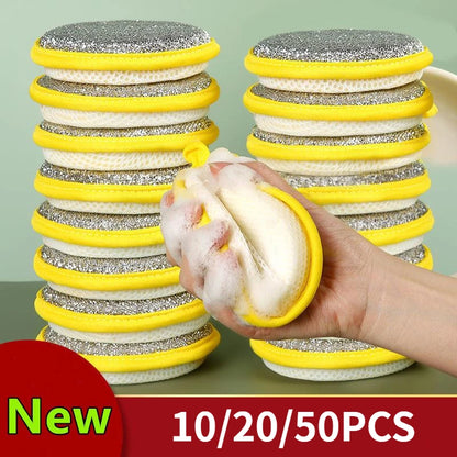 Double-Sided Dishwashing Sponge – Reusable Kitchen Scrubber for Pots, Pans & Plates (10/20/50PCS)