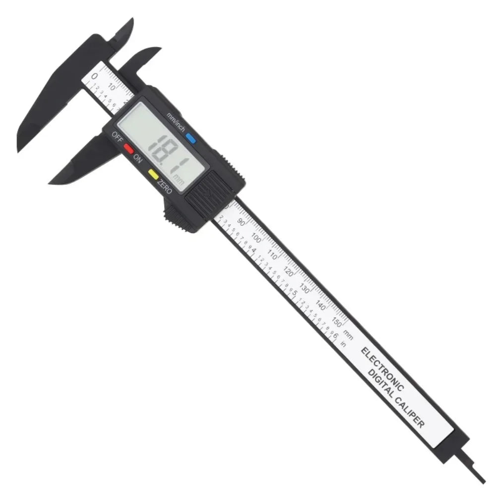 Electronic Digital Vernier Caliper – 150mm Carbon Fiber Measuring Tool with LCD Display