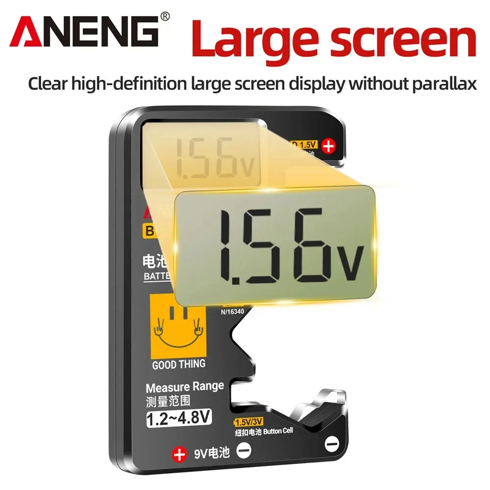 ANENG BT189 Universal Battery Tester – LCD Digital Battery Checker for AA, AAA, Button Cells & 9V Batteries