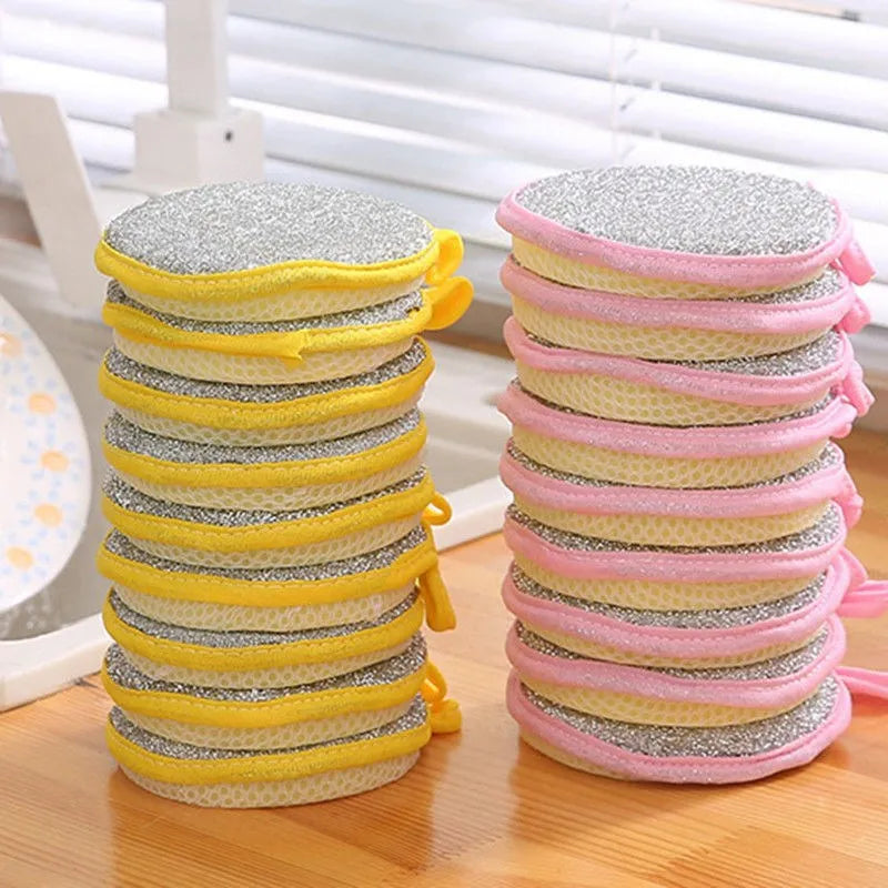 5/10/20pcs Double-Sided Dishwashing Sponges – Non-Scratch Kitchen Cleaning Pads for Pots & Pans
