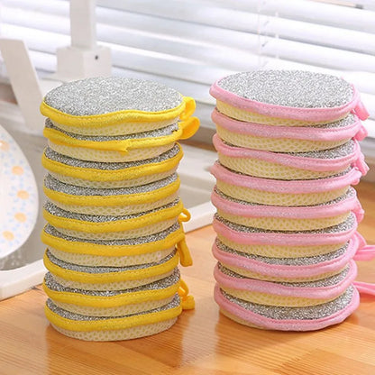 5/10/20pcs Double-Sided Dishwashing Sponges – Non-Scratch Kitchen Cleaning Pads for Pots & Pans