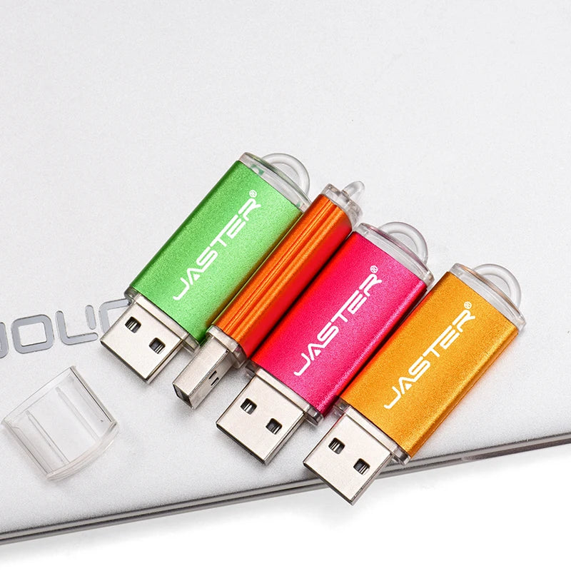 ذاكرة فلاش USB 2.0 عالية السرعة من جاستر، صغيرة الحجم، مصنوعة من البلاستيك، بسعات 128 ميجابايت، 4 جيجابايت، 16 جيجابايت، 32 جيجابايت، 64 جيجابايت، و128 جيجابايت، مع سلسلة مفاتيح. 