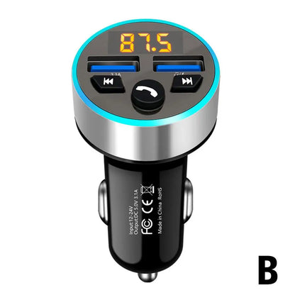 FM Transmitter Stereo Car MP3 Player Dual USB 3.1A Fast Charging Dual USB Charger Car Bluetooth 5.0 Handsfree Kit FM Modulator