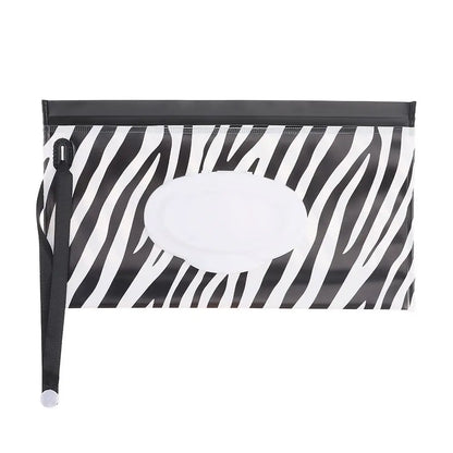 حقيبة مناديل مبللة من مادة EVA - حقيبة محمولة لمناديل الأطفال المبللة مع غطاء قلاب وحافظة بحزام كبس