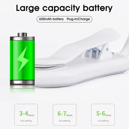 7 LED USB Rechargeable Book Light – Clip-On Reading Lamp with 3 Color Modes & 9 Brightness Levels for Bedside, Study & Travel