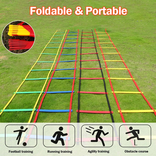 Agility Training Ladder – Nylon Strap Speed Ladder for Soccer, Football & Fitness Workouts