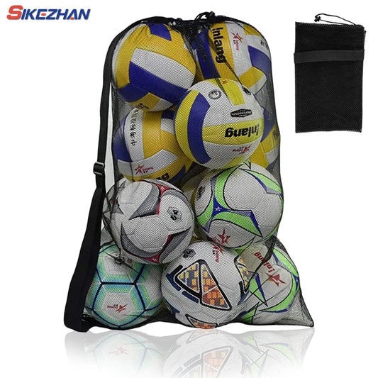 Mesh Soccer Ball Bag – Extra Large Drawstring Sports Equipment Storage with Zipper Pocket