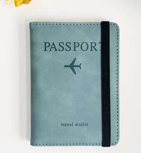 RFID Vintage Business Passport Holder – Multi-Function PU Leather Wallet for Travel