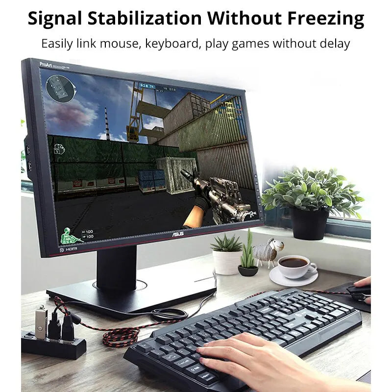 موزع USB 2.0 بسبعة منافذ، موزع USB للكمبيوتر، موزع USB One Drag Seven USB 2.0 للكمبيوتر الشخصي، الكمبيوتر المحمول، الكمبيوتر المكتبي 