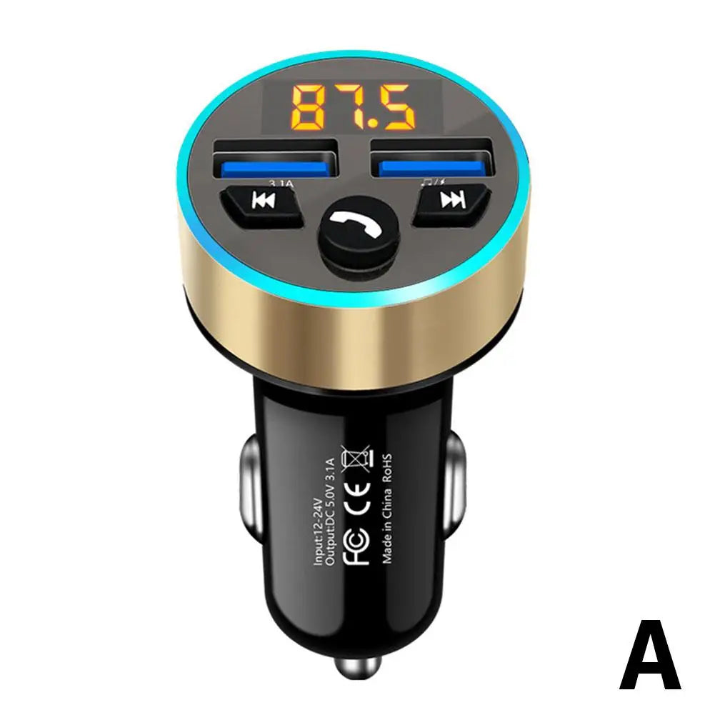 FM Transmitter Stereo Car MP3 Player Dual USB 3.1A Fast Charging Dual USB Charger Car Bluetooth 5.0 Handsfree Kit FM Modulator