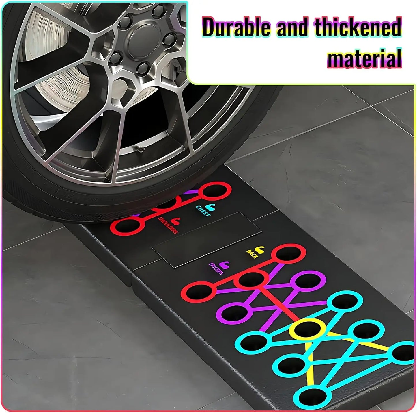 مجموعة ألواح تمارين الضغط المحمولة – قضبان تمارين ضغط متعددة الوظائف قابلة للطي لتمارين الصدر والذراعين والظهر