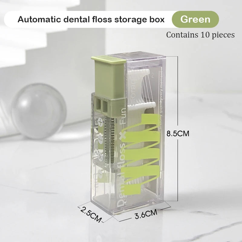 10Pcs/Box Floss Toothpick Set – Portable Reusable Dental Floss with Storage Case for Easy Teeth Cleaning