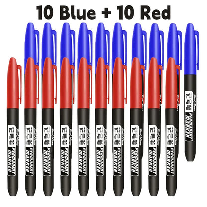 Permanent Marker Pen Drawing Markers Black Blue Red Waterproof Ink Sketch Pens Stationery Art School Supplies For Glass Metal