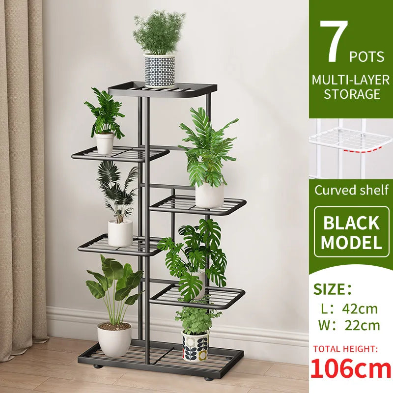 Iron Plant Stand – 4/5/6-Layer Multi-Tier Flower Shelf Rack Organizer