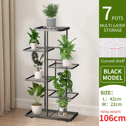 Iron Plant Stand – 4/5/6-Layer Multi-Tier Flower Shelf Rack Organizer