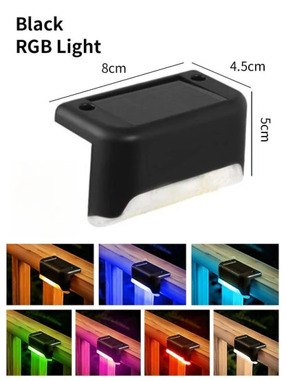 مجموعة من 1-6 مصابيح سطح تعمل بالطاقة الشمسية - مصابيح LED خارجية مقاومة للماء للدرج والدرابزين والسياج والحديقة وممر الفناء