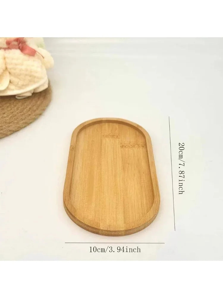 Multi Bamboo Tray Wood Saucer Flower Pot Tray Cup Pad Coaster Plate for Kitchen Decorative Plate Creative Coaster Coffee Cup Mat