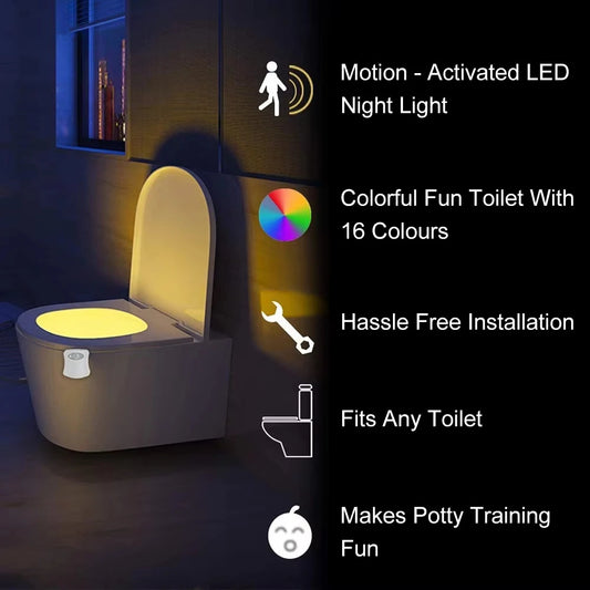 Mini Kawayi Human Infrared Sensing LED Night Light Stick – 16/8 Color Motion Sensing Toilet & Bathroom Lamp
