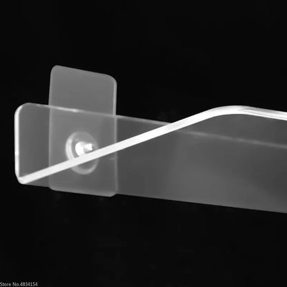 Clear Acrylic Floating Shelf Wall Mounted Organizer – Thick Transparent Display Ledge for Bathroom, Kitchen, Bedroom (20-50cm)